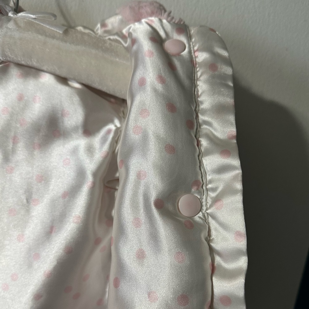 Little me Pink coat jacket with zipper in the front faux fur - Picture 4 of 12